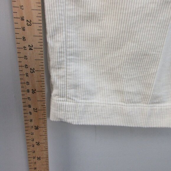 Uniqlo Women's Corduroy Pleated Wide Pants Trousers M Ivory Cotton Relaxed 444 - Picture 11 of 12